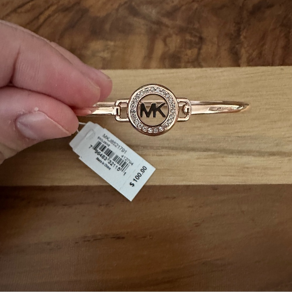 Michael Kors Exclusive Rose Gold-Tone Stainless Steel Bangle Bracelet MKJ6521791 - Picture 4 of 4